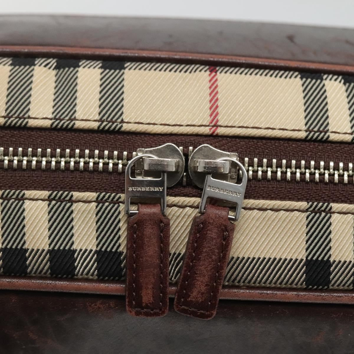 Burberry BURBERRY Nova Check Boston Bag Canvas Beige Authentic BD1812