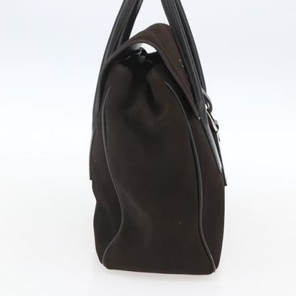Gucci GUCCI Hand Bag Suede Brown Silver 000 0844 Authentic 166700