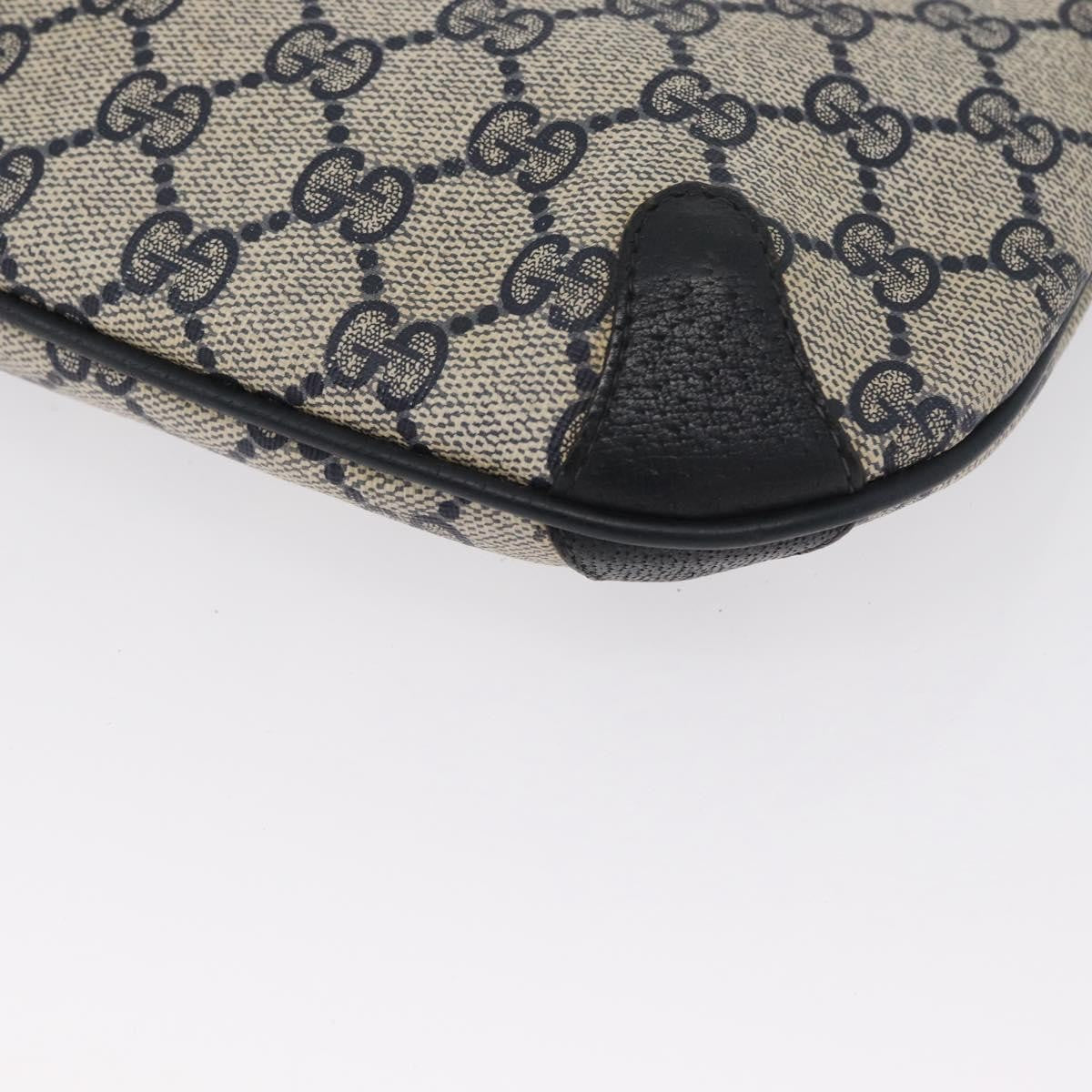Gucci GUCCI GG Supreme Sherry Line Shoulder Bag PVC Navy Gold 904 02 026 Authentic mr2029