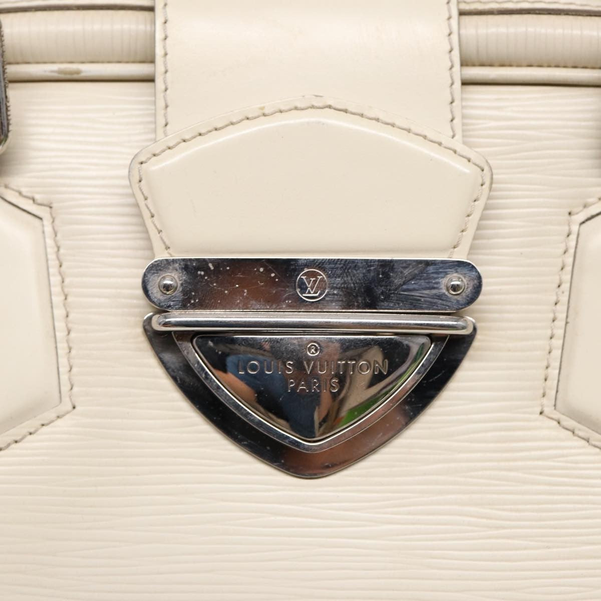 Louis Vuitton LOUIS VUITTON Epi Boring Montaigne GM Hand Bag White Yvoire M5931J LV Authentic 87942
