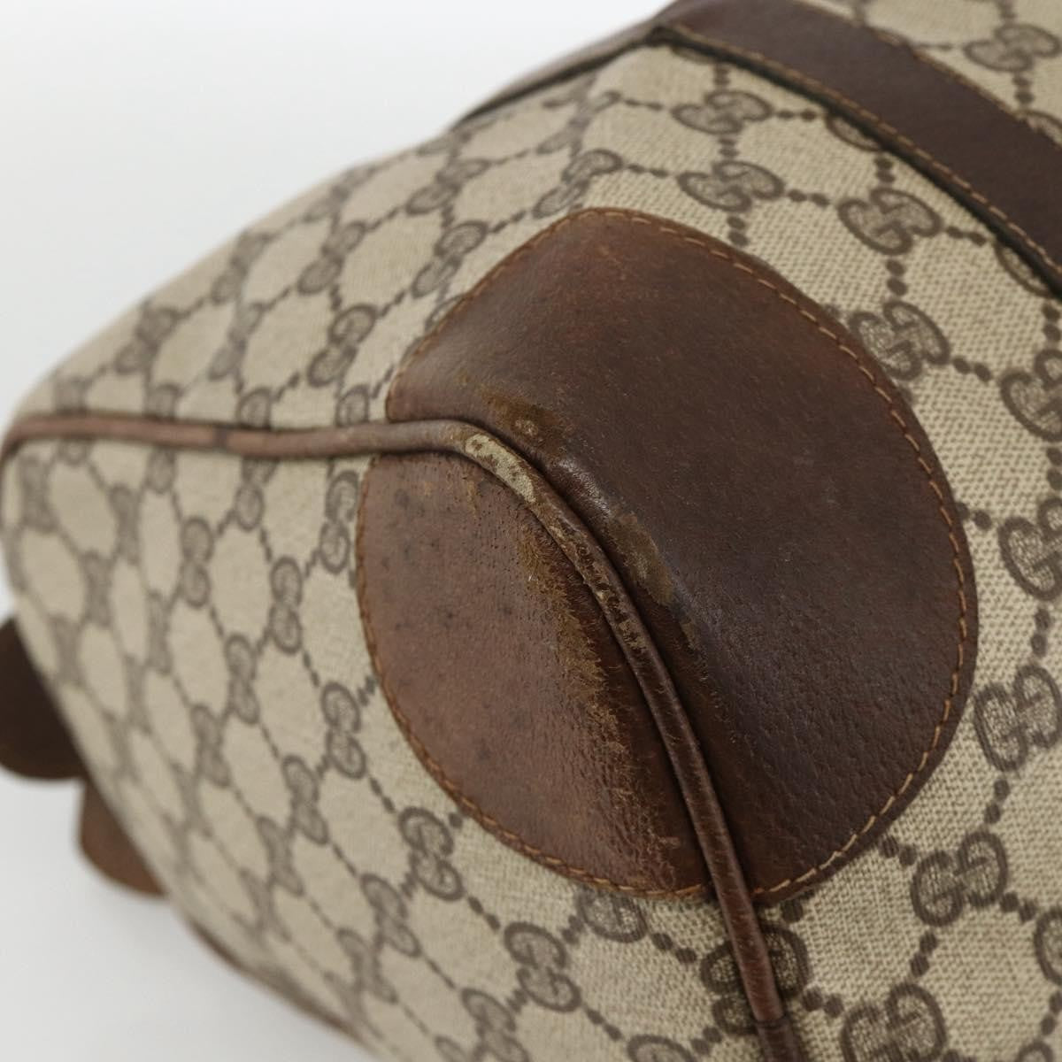 Gucci GUCCI GG Supreme Web Sherry Line Hand Bag PVC Beige Gold Authentic BAZ031