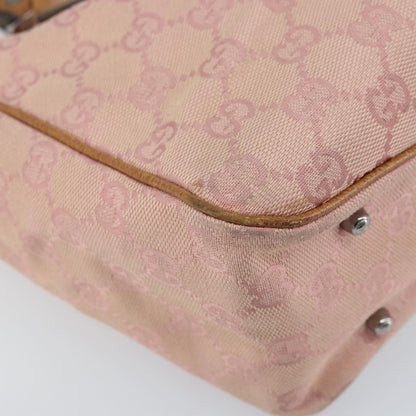 Gucci GUCCI GG Canvas Tote Bag Pink Silver 113019 Authentic AMZ077