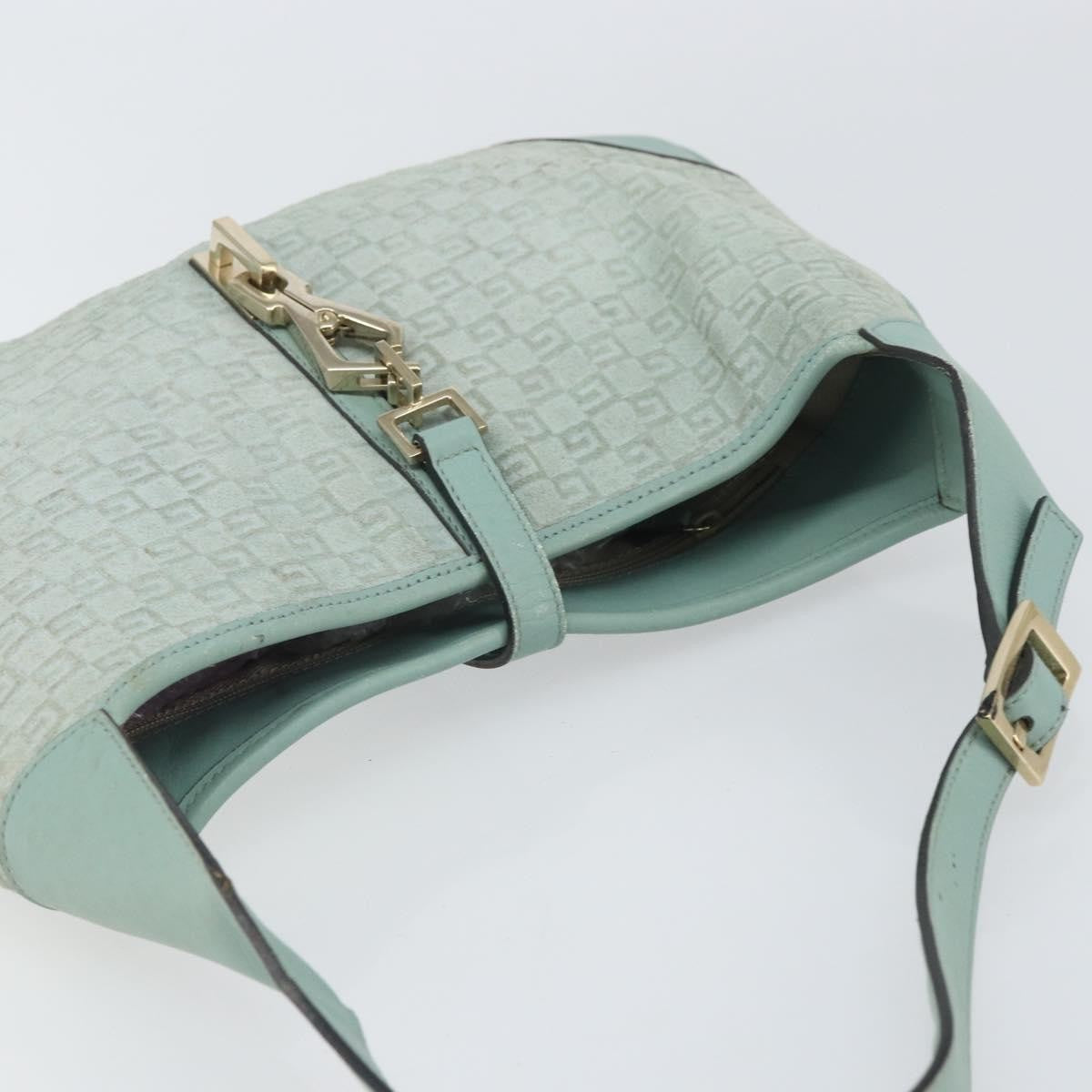 Gucci GUCCI Shoulder Bag Suede Light Blue Gold 001 4057 Authentic ep12851
