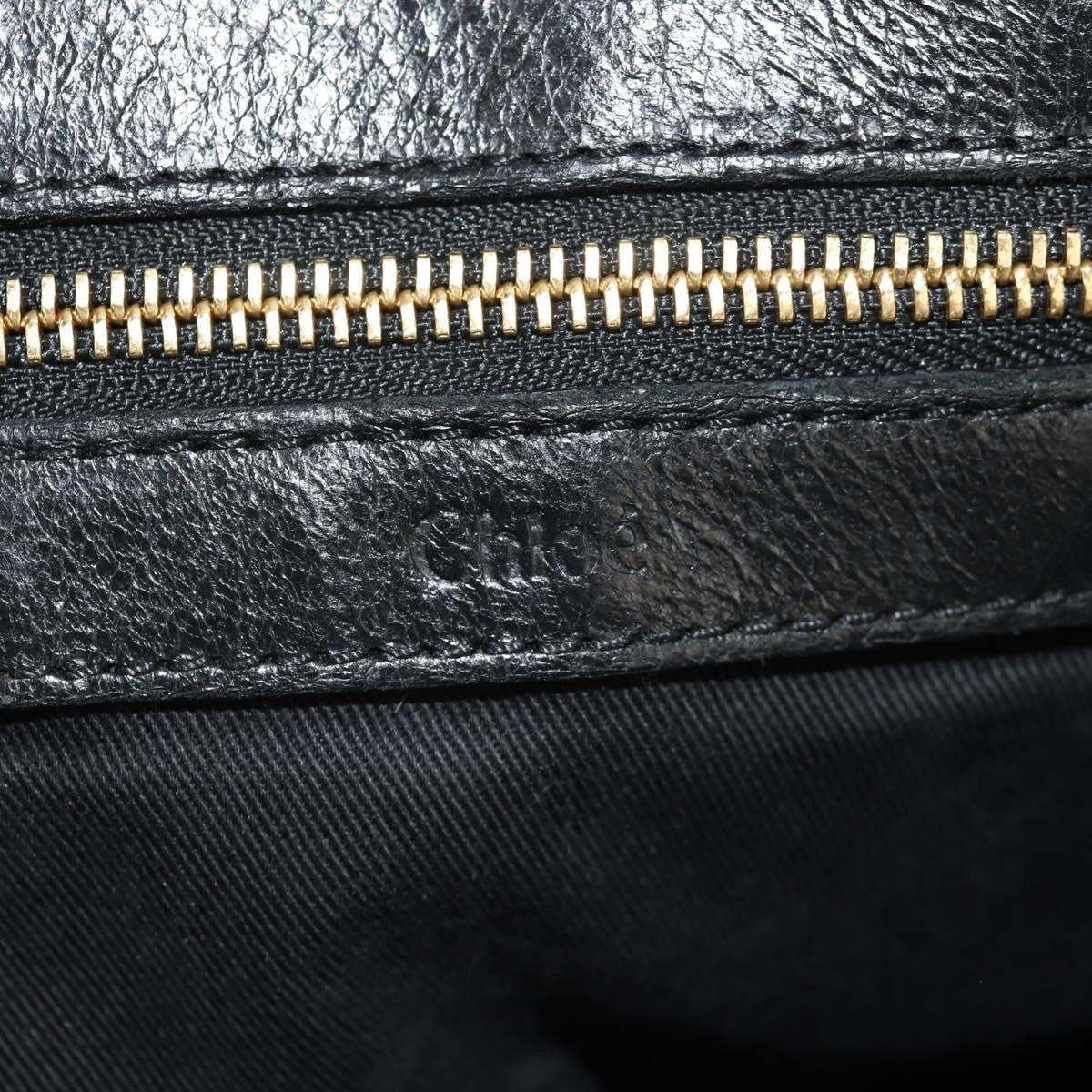 Chloé Chloé Chloe Etel Hand Bag Leather 2way Black Authentic BA6838