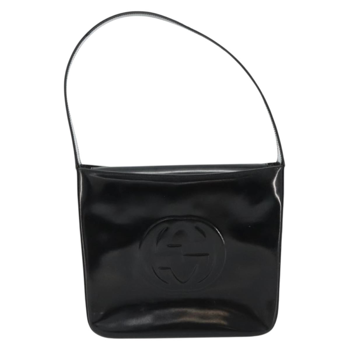 Gucci GUCCI Soho Shoulder Bag Patent leather Black Silver Authentic 179948