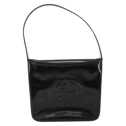 Gucci GUCCI Soho Shoulder Bag Patent leather Black Silver Authentic 179948