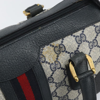Gucci GUCCI GG Supreme Sherry Line Bag PVC 2way Navy Red gold 002 39 0069 Authentic ep12291