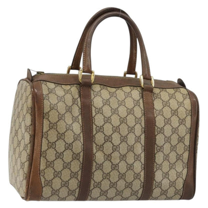 Gucci GUCCI GG Supreme Hand Bag PVC Beige Gold Authentic YKZ987