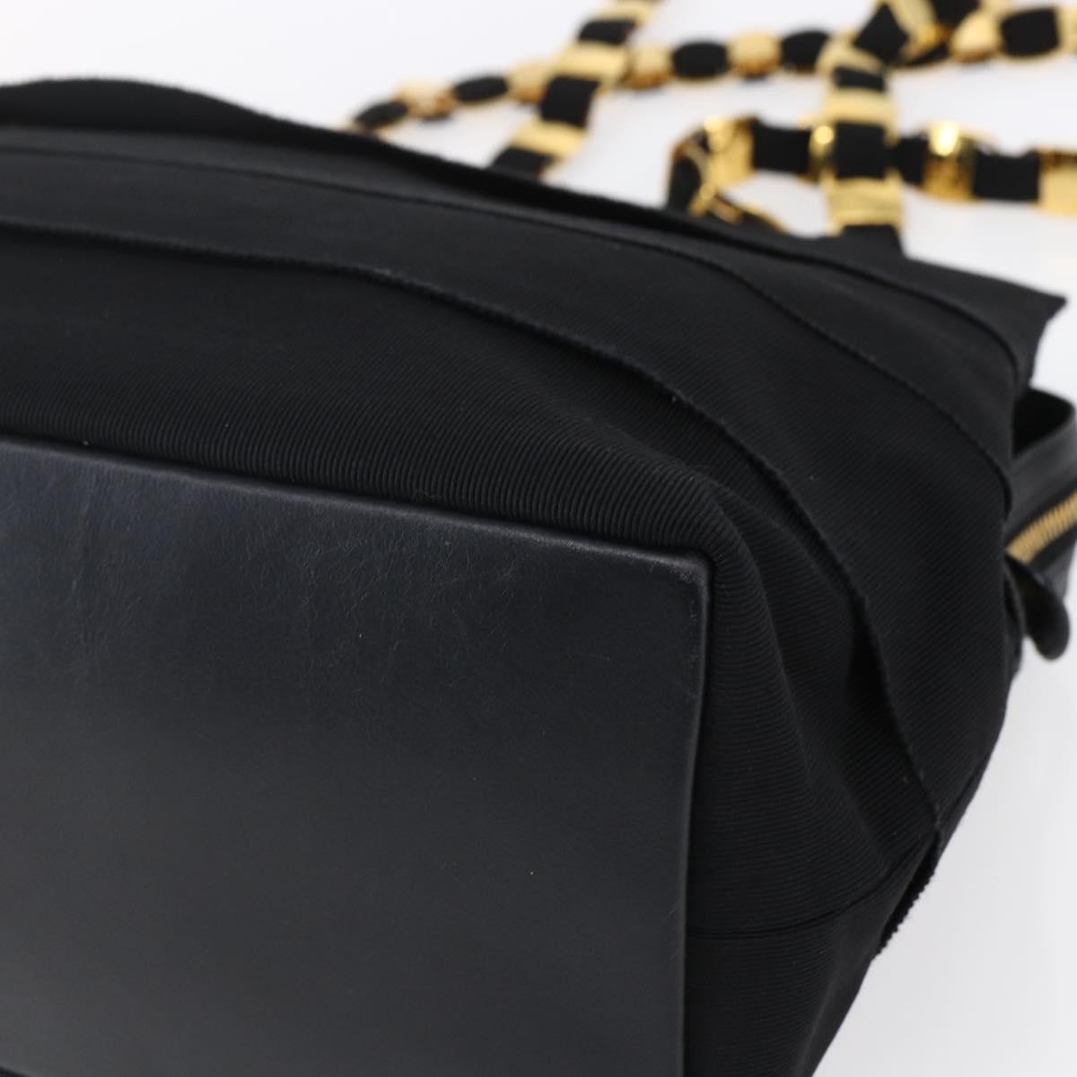 Salvatore Ferragamo Salvatore Ferragamo Chain Vala Tote Bag Canvas Navy Gold Authentic BA7334