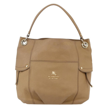 Burberry BURBERRY Blue Label Shoulder Bag Leather Beige Gold Authentic ti3445
