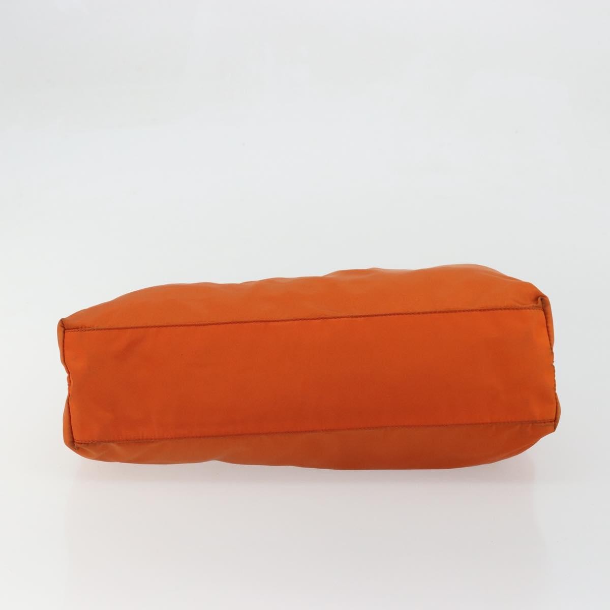 Prada PRADA Tote Bag Nylon Orange Silver Authentic 175378