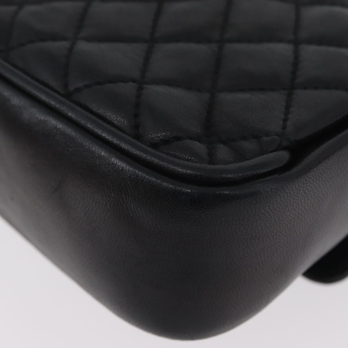 BALLY BALLY Chain Shoulder Bag Leather Black Gold Authentic BA10906