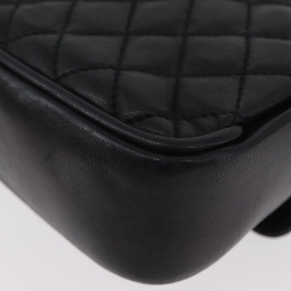 BALLY BALLY Chain Shoulder Bag Leather Black Gold Authentic BA10906