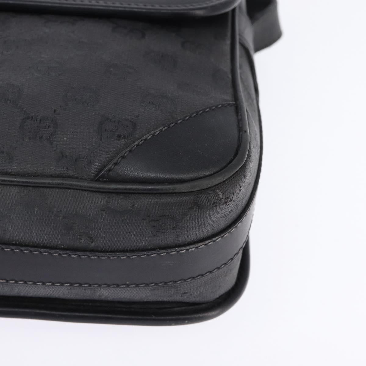 Gucci GUCCI GG Canvas Shoulder Bag Black Gold 001 261 0613 Authentic 144610
