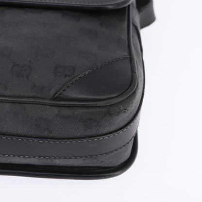 Gucci GUCCI GG Canvas Shoulder Bag Black Gold 001 261 0613 Authentic 144610