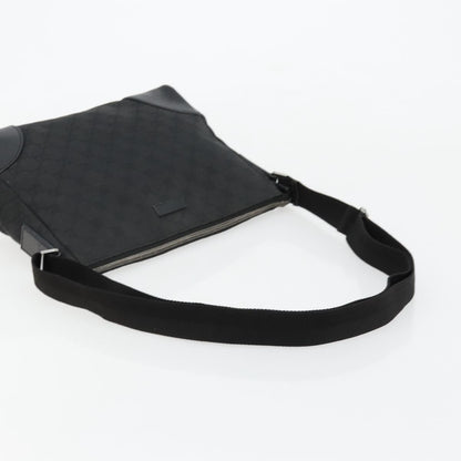 Gucci GUCCI GG Canvas Shoulder Bag Black Silver 114273 Authentic ep14561