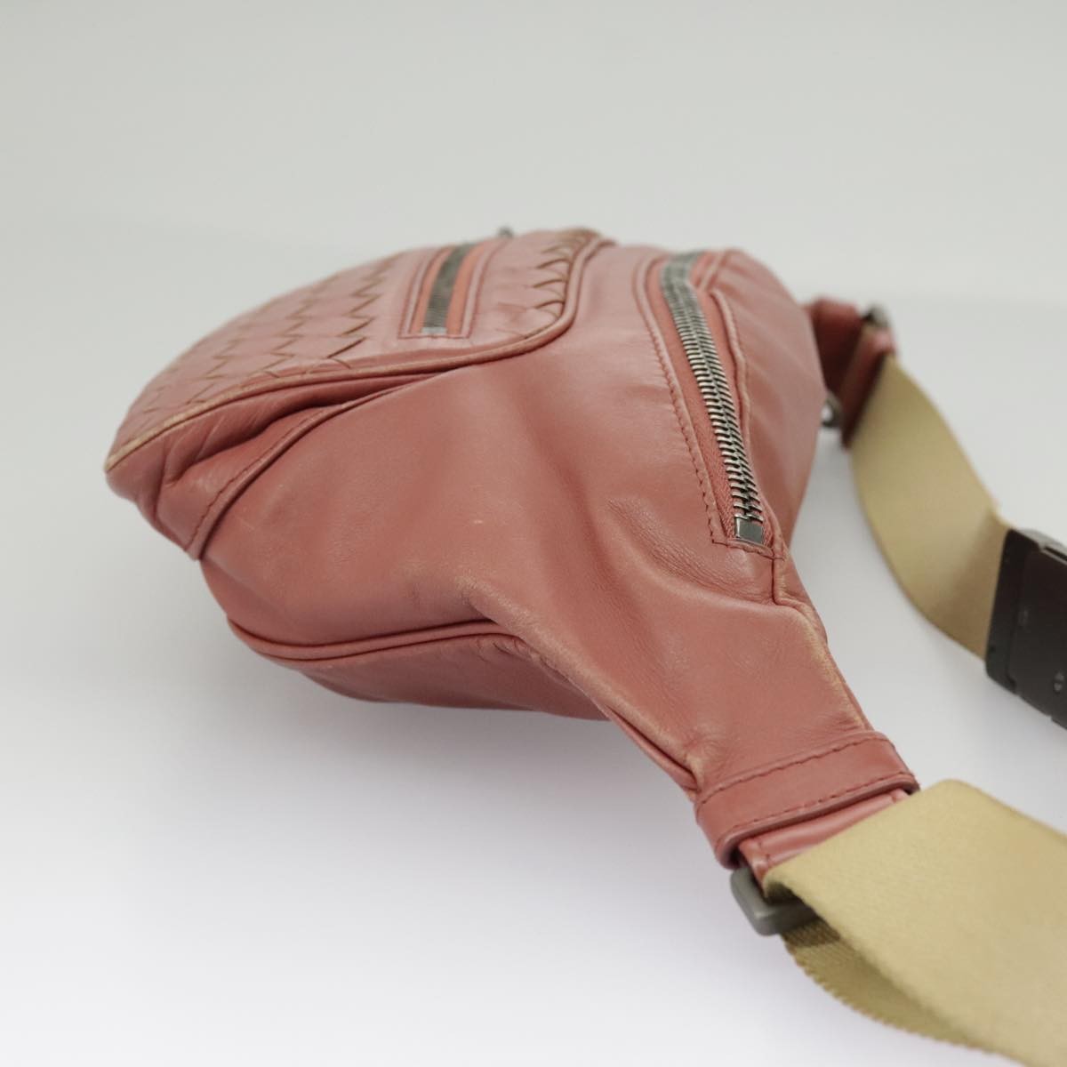 BOTTEGAVENETA BOTTEGAVENETA BOTTEGA VENETA Waist bag Leather Pink Authentic am7105
