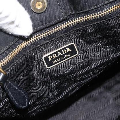 Prada PRADA Hand Bag Nylon Black Gold Authentic 175270
