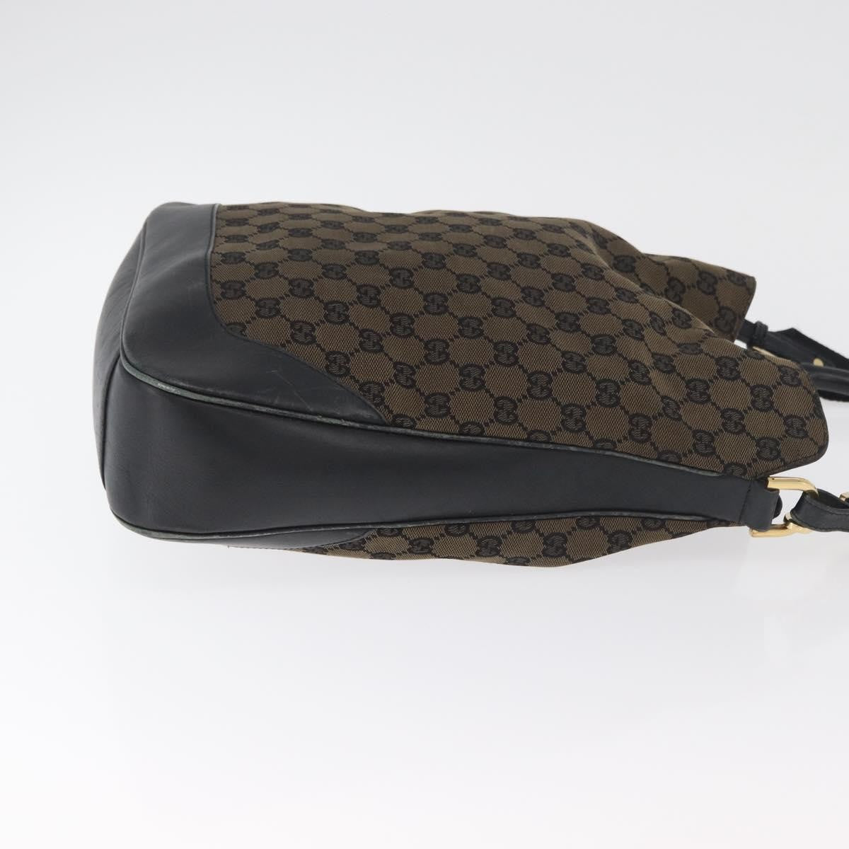 Gucci GUCCI GG Canvas Bamboo Shoulder Bag 2way Navy Gold 001 4058 Authentic 178808