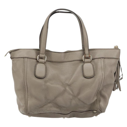 Gucci GUCCI Soho Hand Bag Leather Gray Gold 282307 Authentic 156415