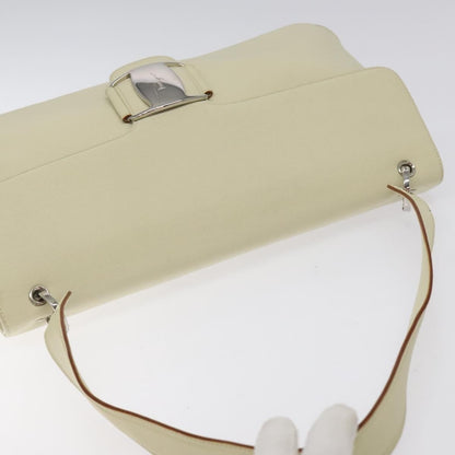 Salvatore Ferragamo Salvatore Ferragamo Gancini Shoulder Bag Canvas White Silver Authentic bs25930