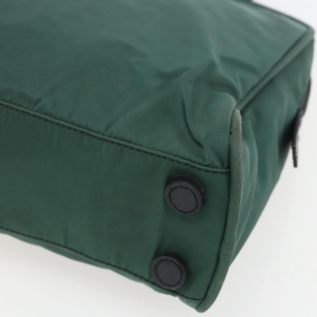 Prada PRADA Hand Bag Nylon Green Silver Authentic 154193