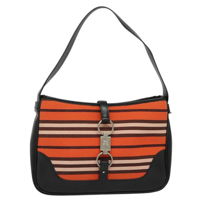 Burberry BURBERRY Blue Label Shoulder Bag Canvas Orange Silver Authentic 140671