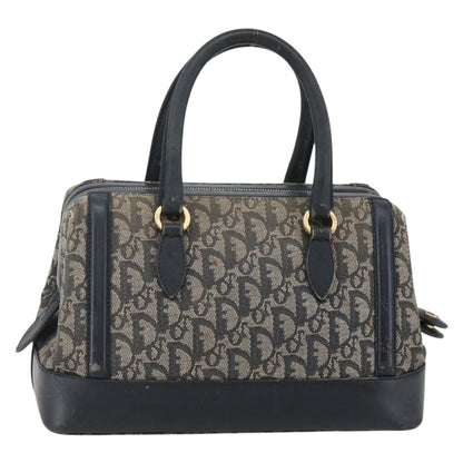Dior Christian Dior Trotter Canvas Hand Bag Navy Gold Authentic gh760