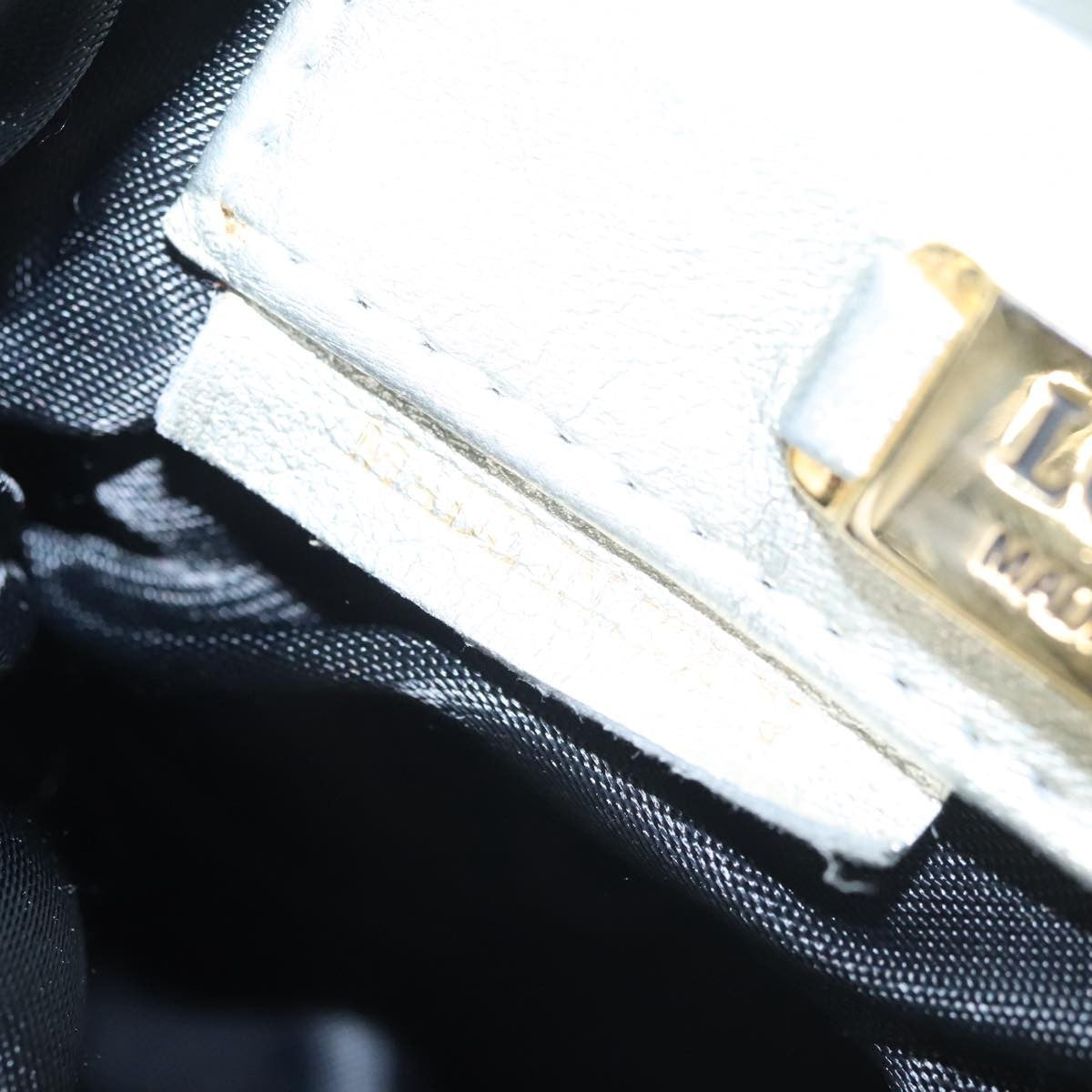 Loewe LOEWE Fringe Shoulder Bag Leather Silver tone Authentic 99979