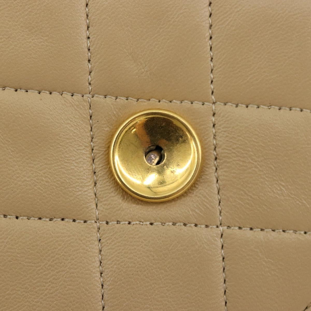 Chanel CHANEL Chain Shoulder Bag Lamb Skin Beige Gold CC Authentic mr2475V