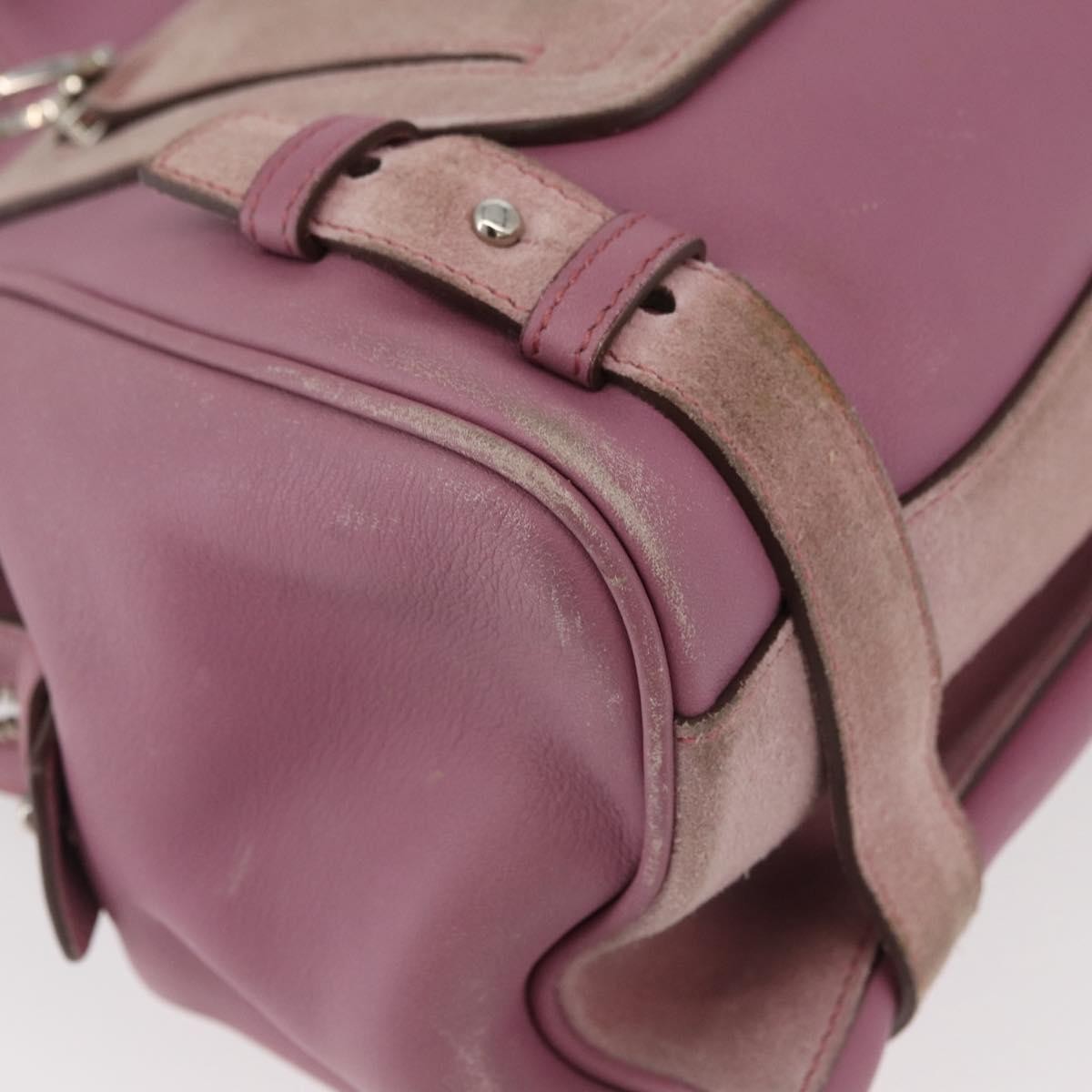 Salvatore Ferragamo Salvatore Ferragamo Gancini Tote Bag Leather Pink Silver Authentic BAZ427