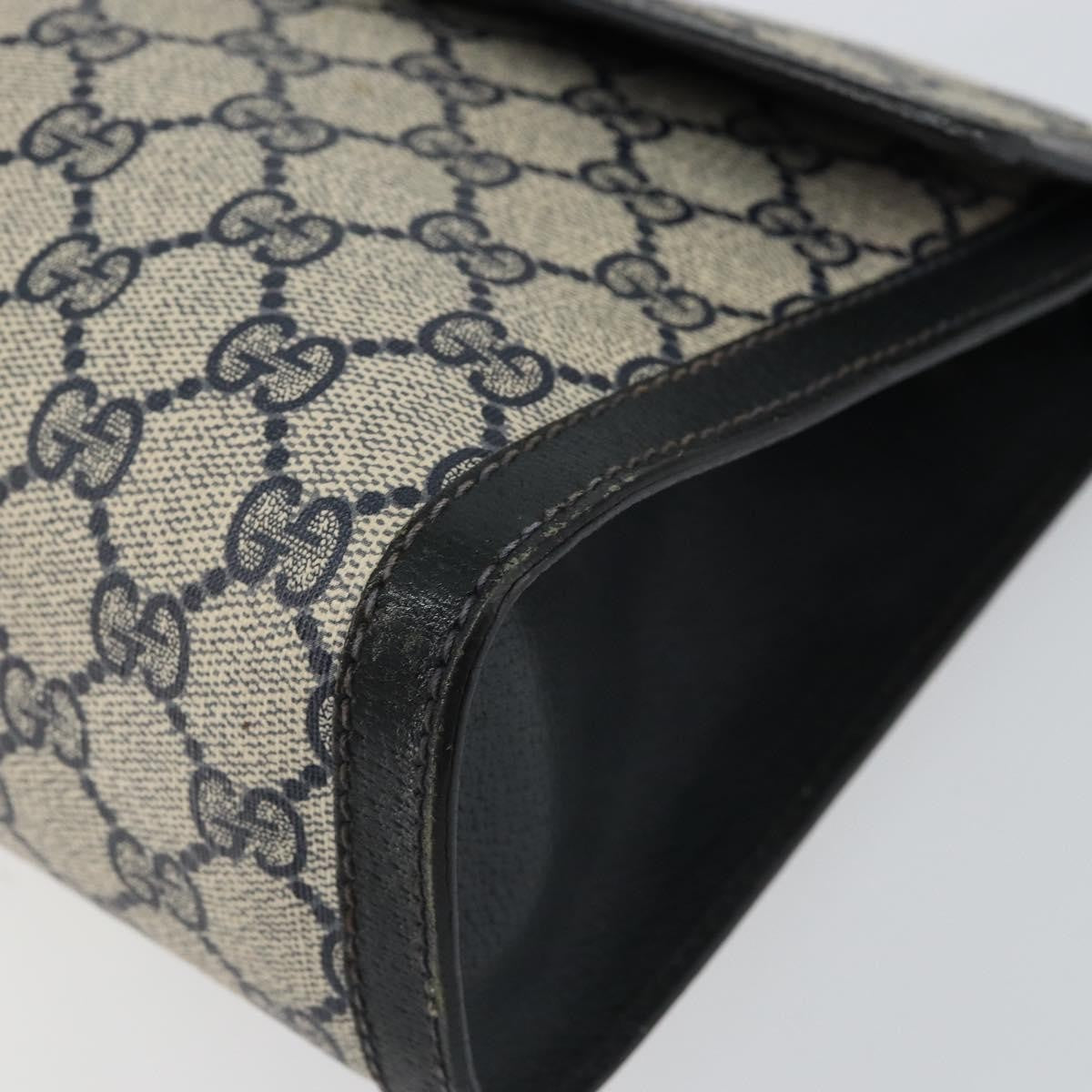 Gucci GUCCI GG Supreme Sherry Line Clutch Bag PVC Navy Red 84 01 007 Authentic 153350