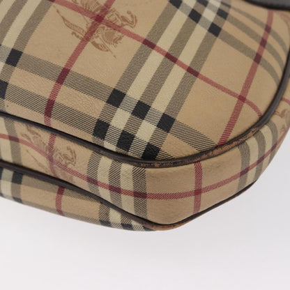 Burberry BURBERRY Nova Check Shoulder Bag PVC Beige Gold Authentic 165209
