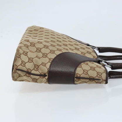 Gucci GUCCI GG Canvas Tote Bag Beige Silver 113015 Authentic kk644