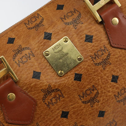 MCM MCM Logogram Vicetos Boston Bag PVC Leather Brown Gold Authentic gh1074