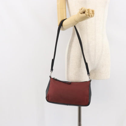 Prada PRADA Shoulder Bag Nylon Red Silver Authentic ep12904