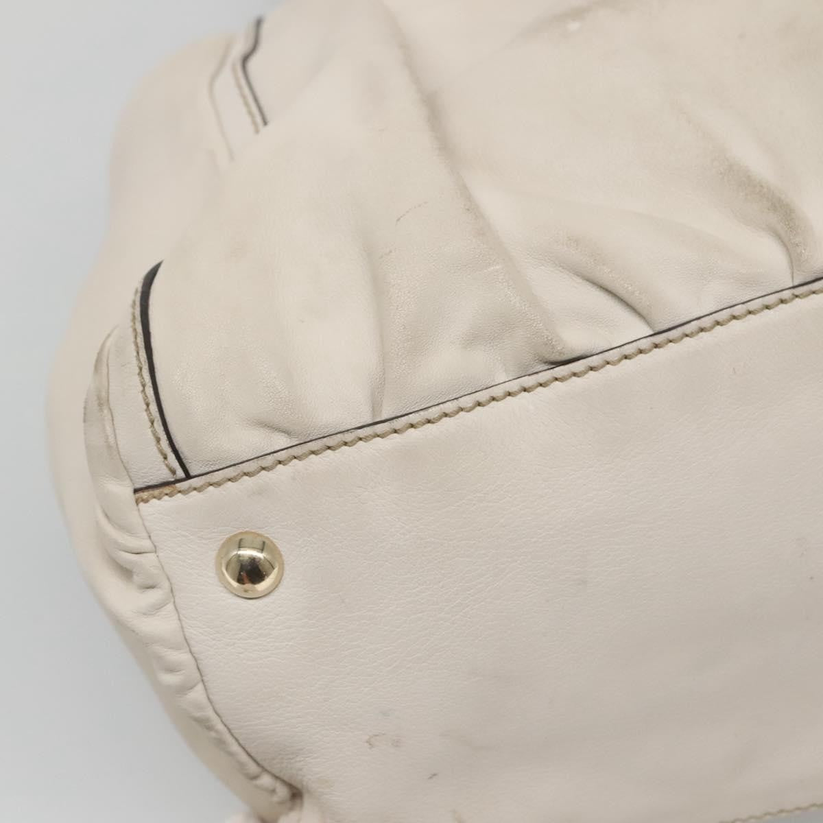 Gucci GUCCI Tote Bag Leather Ivory Gold 189835 Authentic 135191