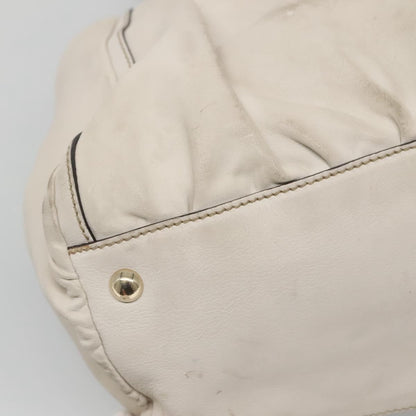 Gucci GUCCI Tote Bag Leather Ivory Gold 189835 Authentic 135191