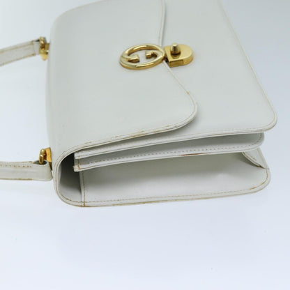 Gucci GUCCI Hand Bag Leather White Authentic yk12076