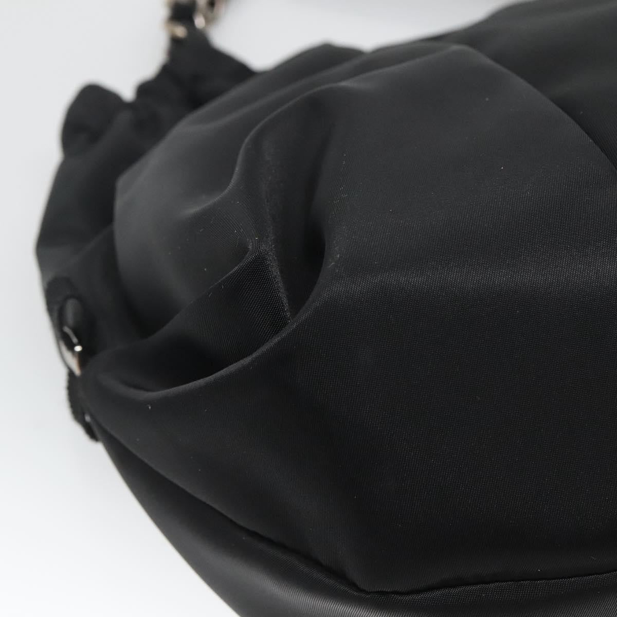 Salvatore Ferragamo Salvatore Ferragamo Chain Shoulder Bag Nylon Black Authentic 129646