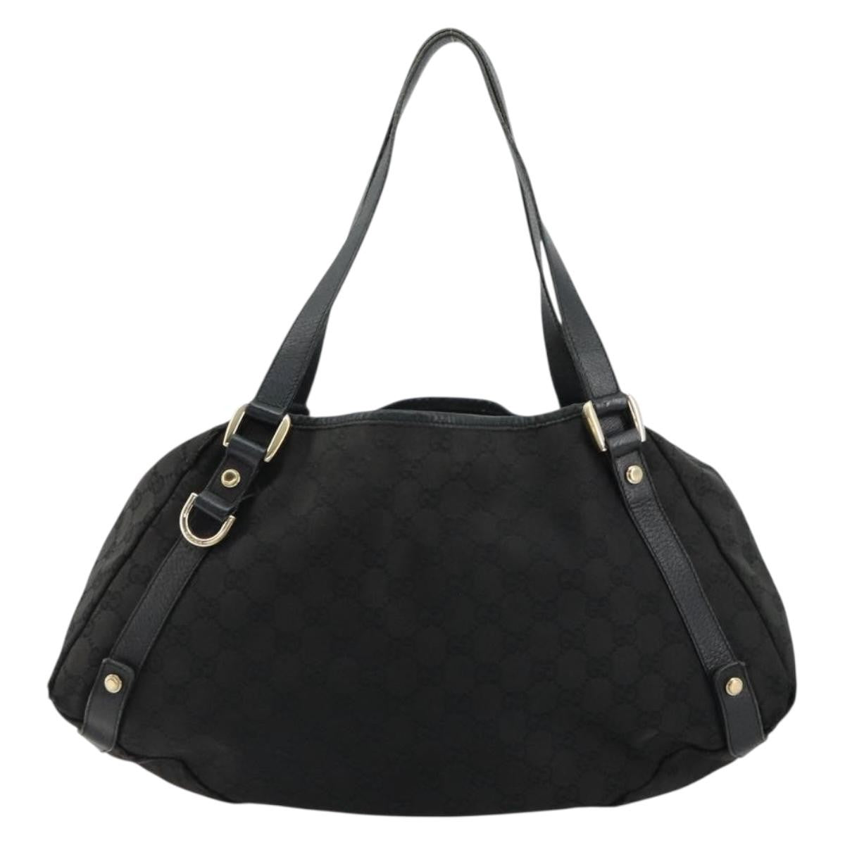 Gucci GUCCI GG Canvas Abbey Tote Bag Black Gold 130736 Authentic 179901