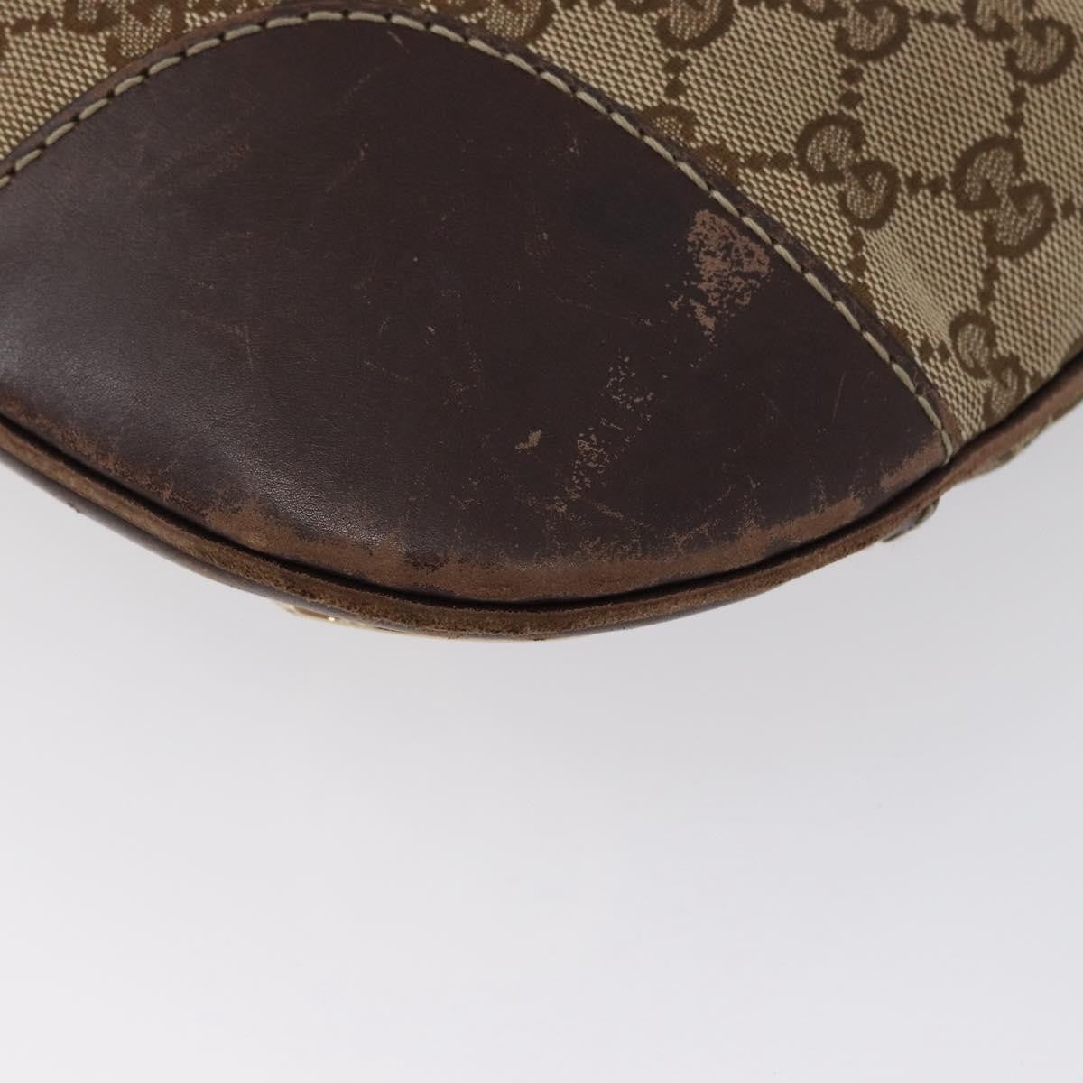 Gucci GUCCI GG Canvas Shoulder Bag Beige Gold 257072 Authentic gh1853