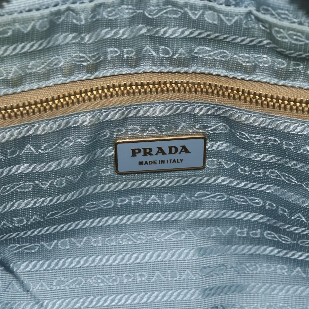 Prada PRADA Shoulder Bag Nylon Light Blue Gold Authentic 179021