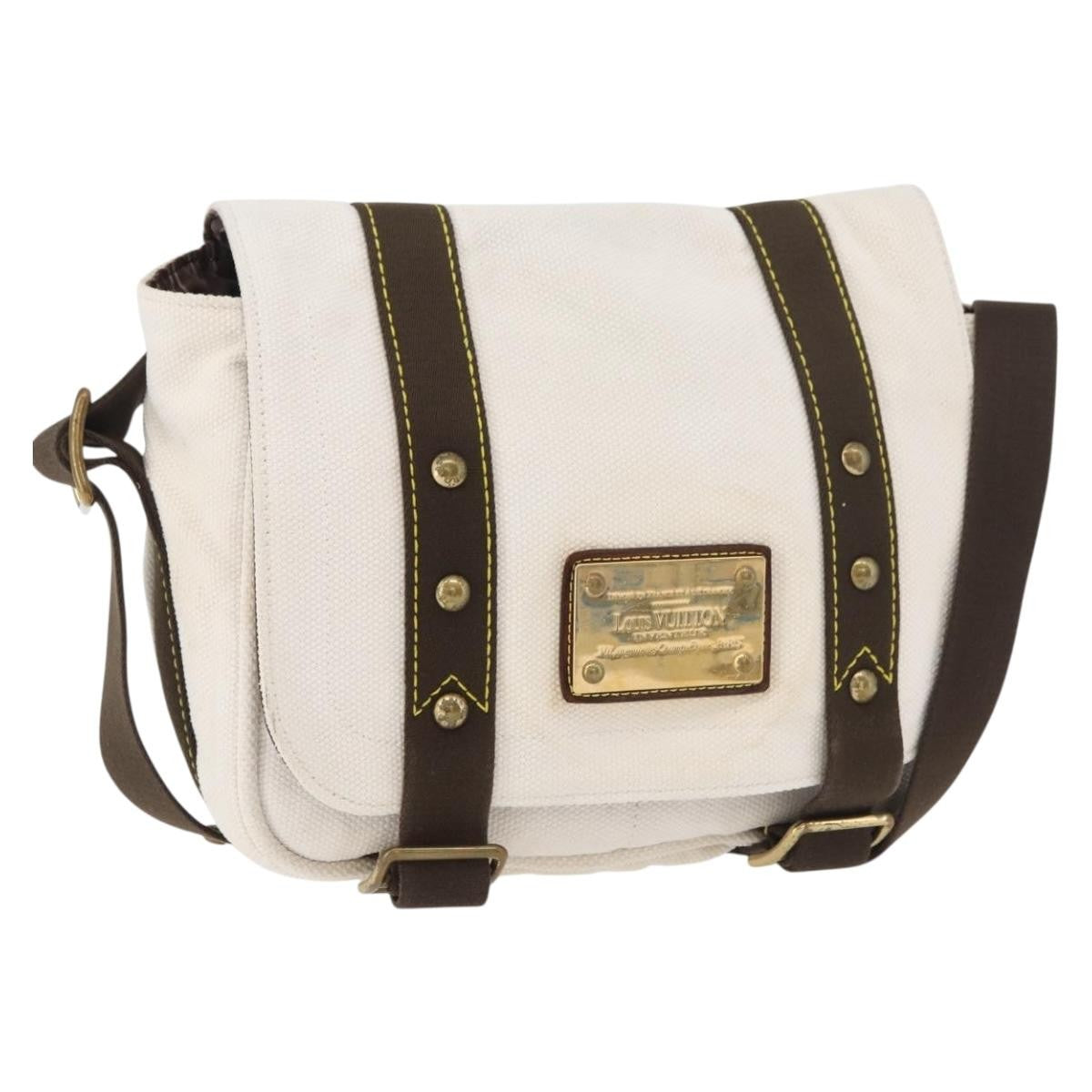Louis Vuitton LOUIS VUITTON Antigua Buzzus PM Shoulder Bag Beige Brown M40042 LV Authentic bs24988