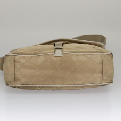 Prada PRADA Shoulder Bag Nylon Beige Silver Authentic 103773