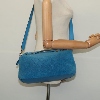 Fendi FENDI Hand Bag Mouton 2way Blue Silver Authentic 126111
