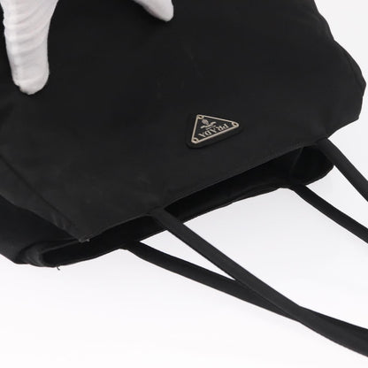 Prada PRADA Hand Bag Nylon Black Silver Authentic SW1923
