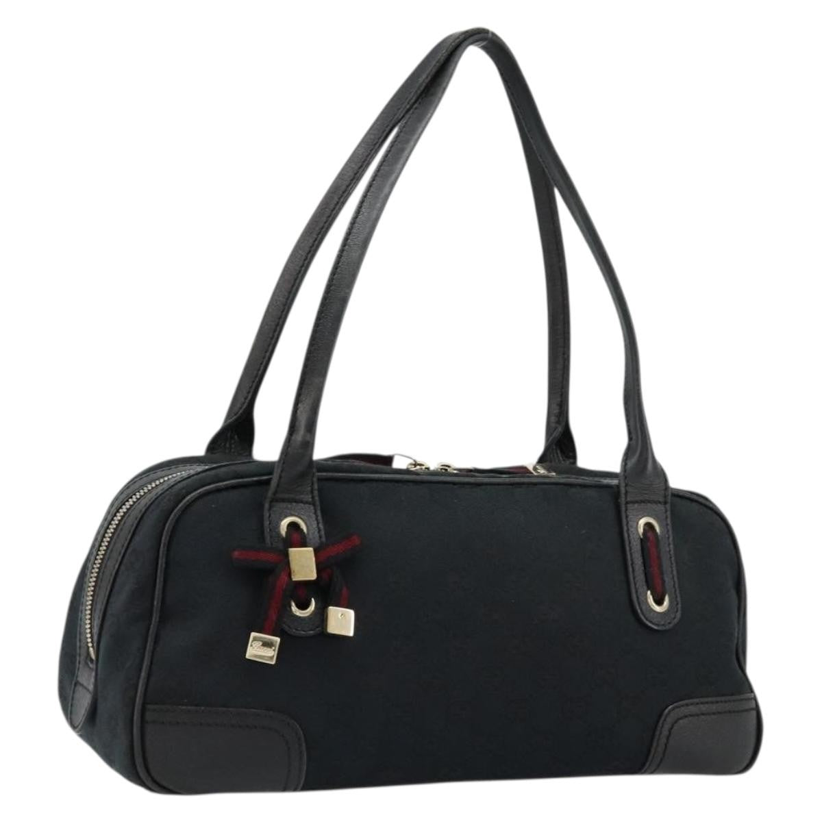 Gucci GUCCI GG Canvas Princi Hand Bag Black Gold 161720 Authentic 176928