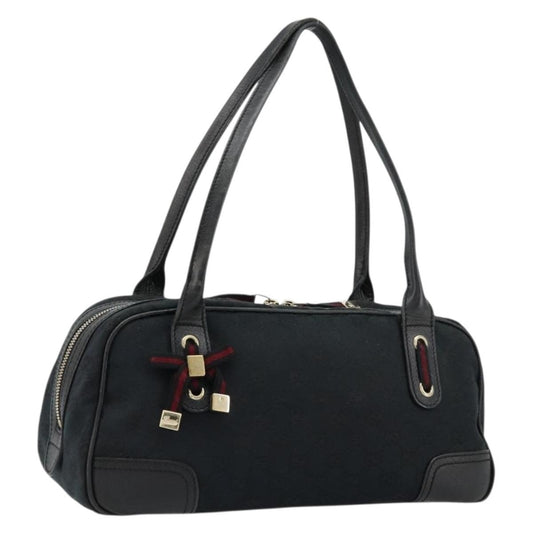 Gucci GUCCI GG Canvas Princi Hand Bag Black Gold 161720 Authentic 176928