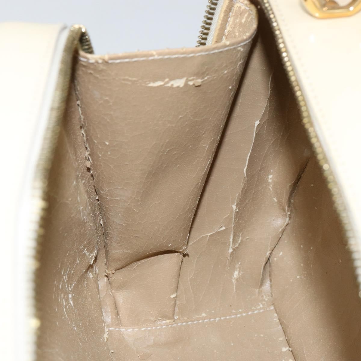 Gucci GUCCI Bamboo Hand Bag Enamel 2way Outlet White Gold 000 270 0323 Authentic 147500